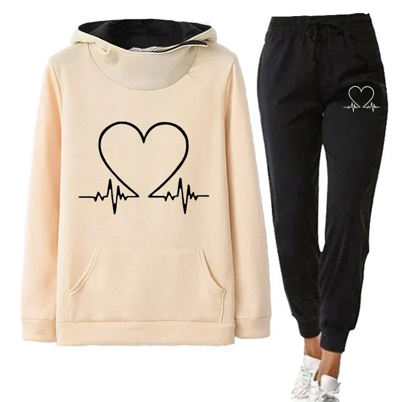 Women's warm cozy tracksuit lounge activewear sustainable two-piece jogger set everyday comfort