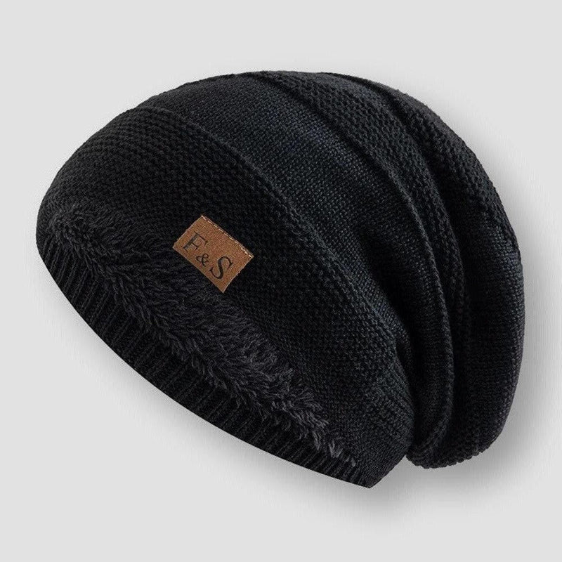 Henry fleece slouchy beanie knit ribbed brim soft interior winter hat relaxed casual fit