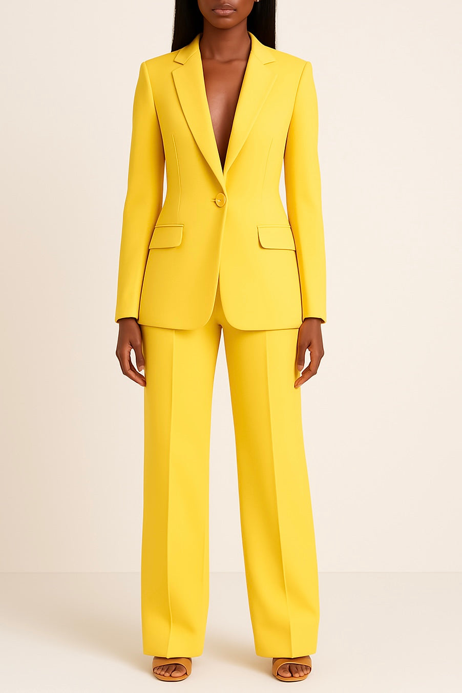 Women formal two-piece suit tailored fit sleek silhouette sharp clean lines for professional wear