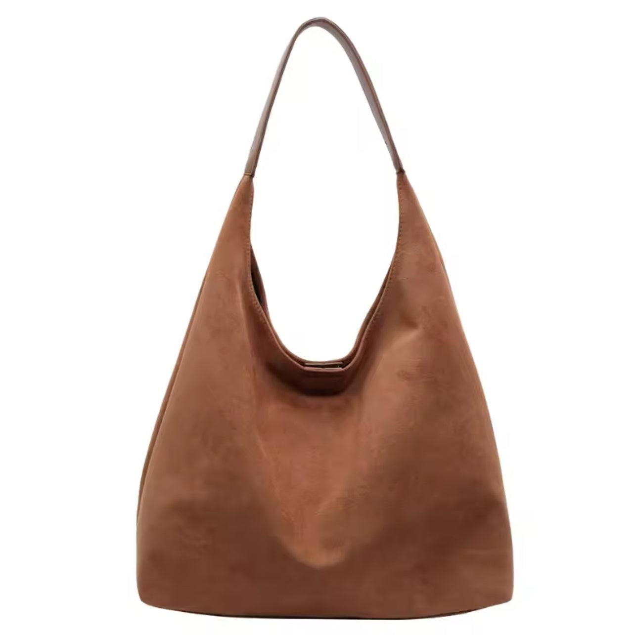 Minimalist women's tote shoulder bag in neutral tone with spacious interior and clean silhouette