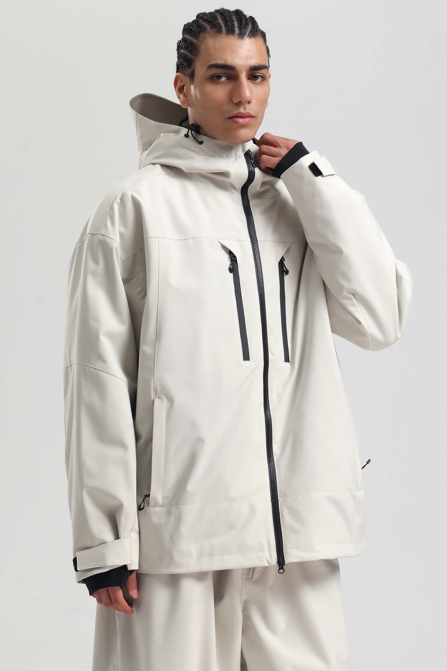 Men's rose insulated snow jacket waterproof 15K breathable multi-pocket oversized anorak winter