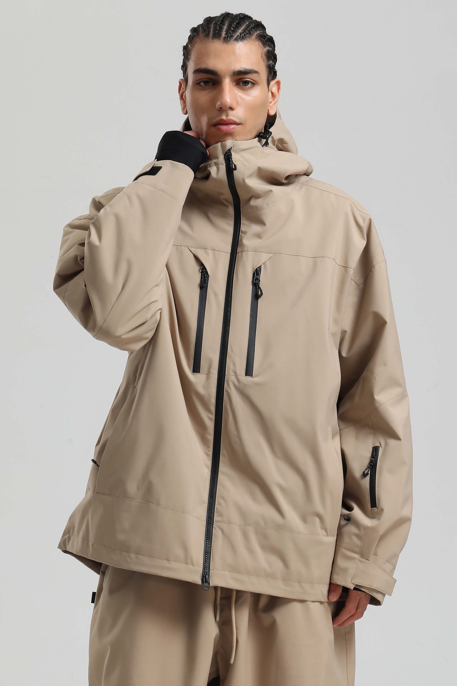 Men's rose insulated snow jacket waterproof 15K breathable shell with dual vents multi-pocket