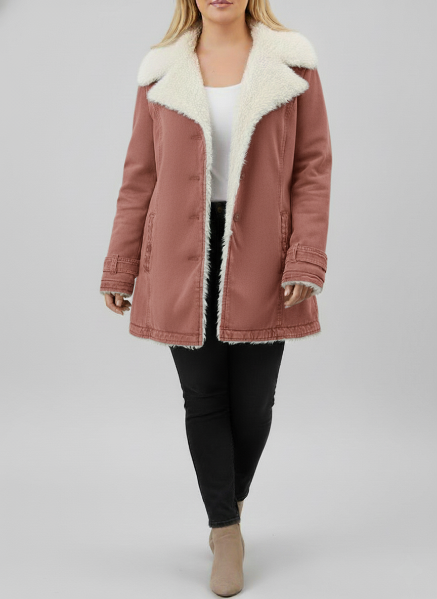 Plus size women's sherpa lined winter jacket cozy quilted design maximum warmth cold weather style