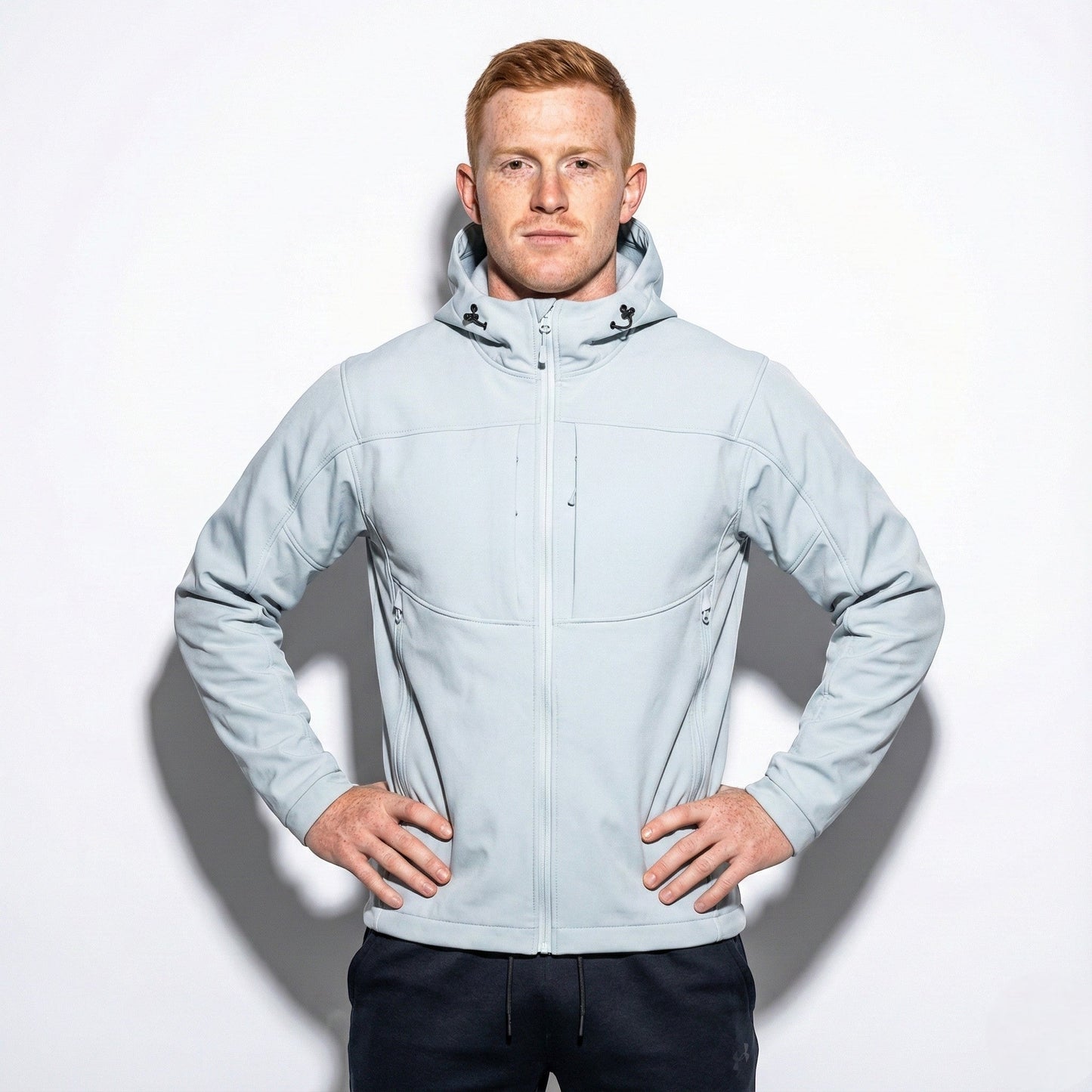 Men's Roland hooded winter jacket full-zip windproof navy blue casual travel-ready outerwear