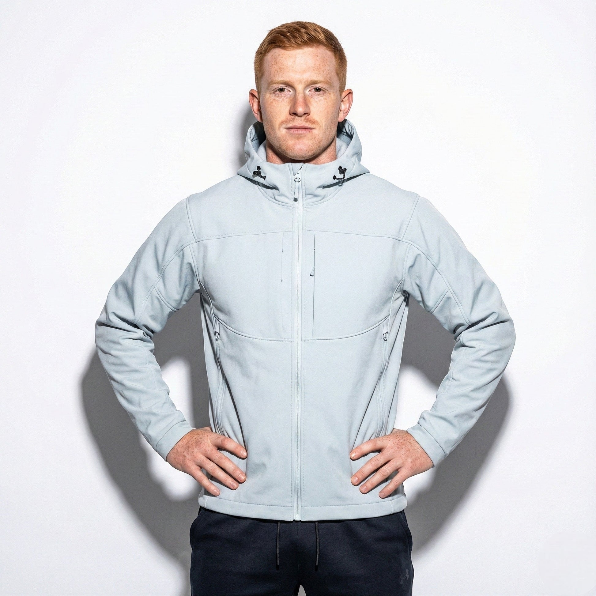Men's Roland hooded winter jacket full-zip windproof navy blue casual travel-ready outerwear