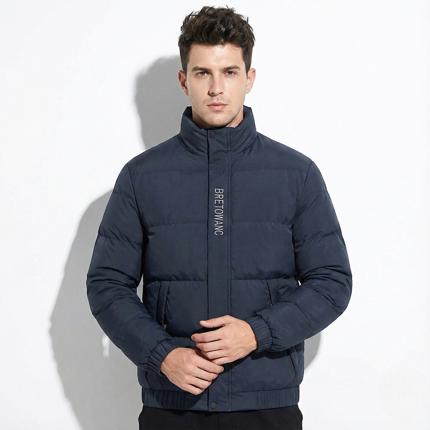 Men's Rafael winter jacket stand collar regular fit clean contemporary outerwear in premium style