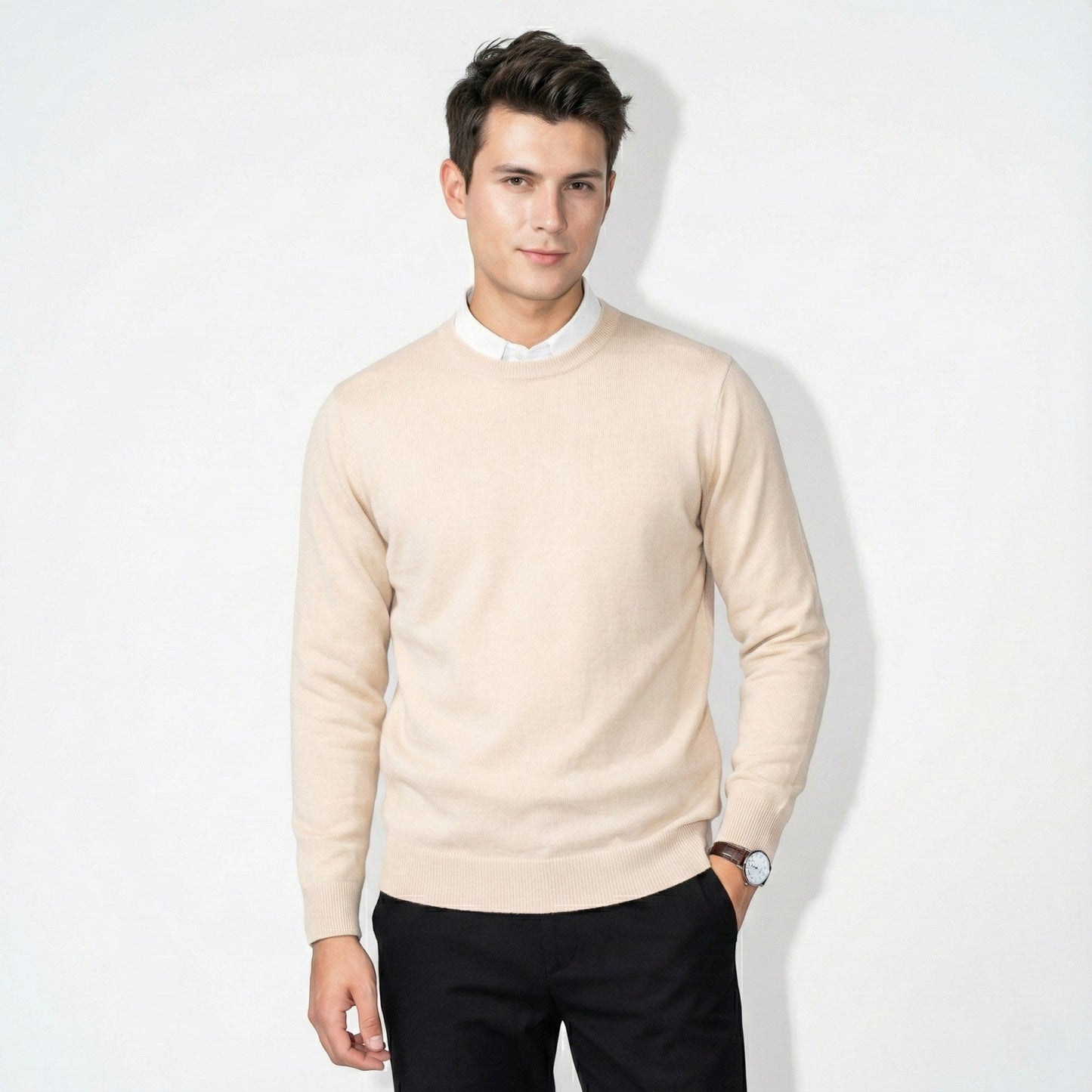 Renzo men's wool sweater modern regular fit versatile office-to-weekend polished winter style