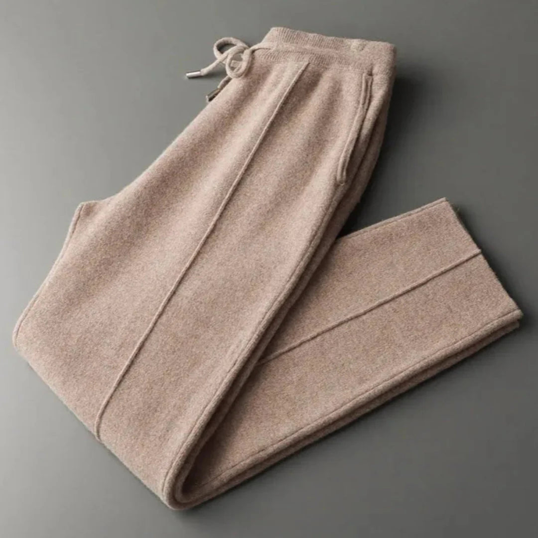 Men's merino wool casual tapered pants with drawstring waistband, lightweight breathable everyday comfort