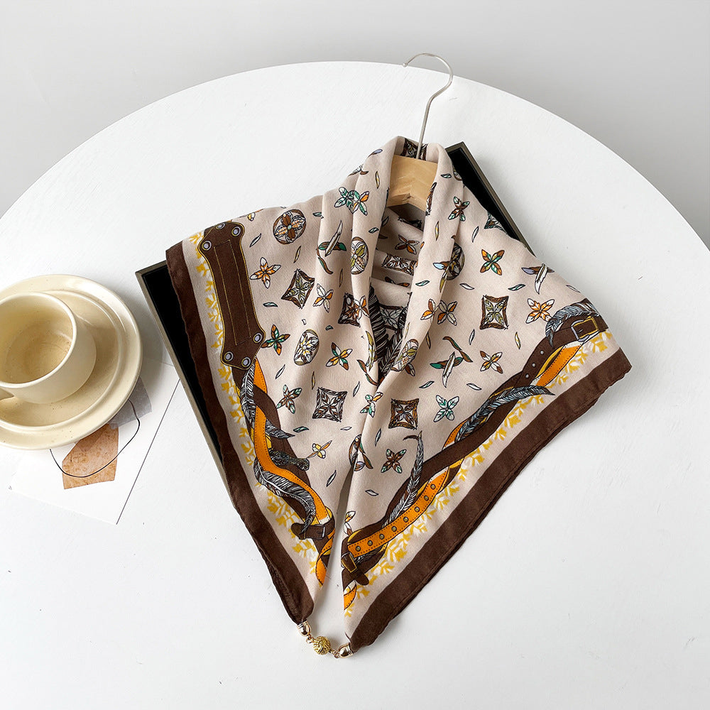 Sofia Amoretti Gioia Di Seta silk scarf poly-blend light-catching versatile accessory magnetic closure