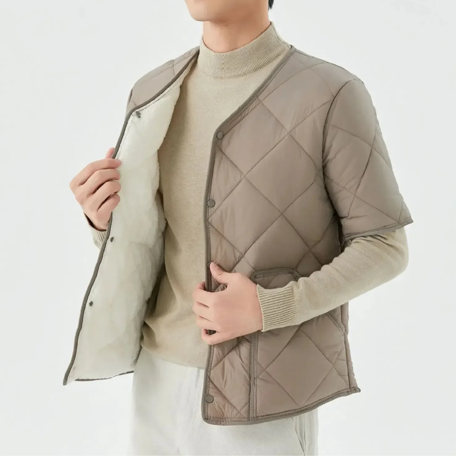 Unisex quilted vest with cozy fleece lining, lightweight layering essential for all seasons
