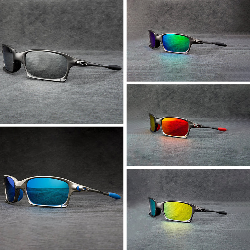 Black active sport sunglasses with durable metal frame, Gripsure secure fit, and UV protection lenses