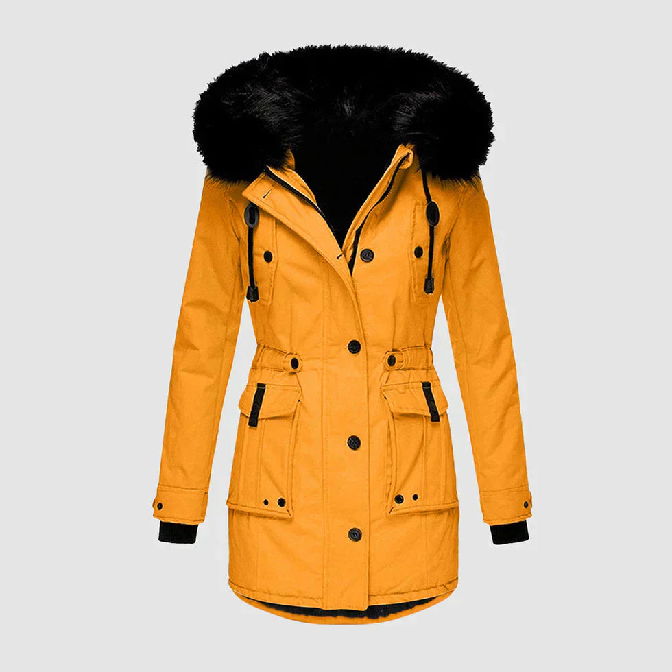 Saige women's waterproof winter jacket warm lining sleek black outdoor everyday wear