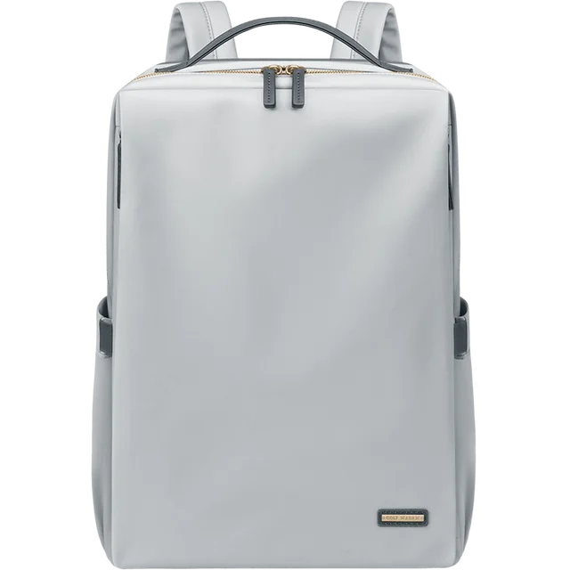 LuxeTravel compact laptop backpack, sleek black durable travel bag with multiple pockets for modern professionals