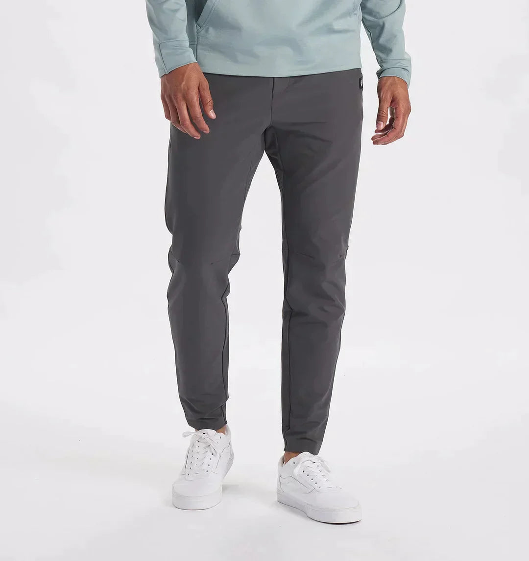 Men's slim fit stretch trousers cotton blend modern silhouette all-day comfort casual office wear
