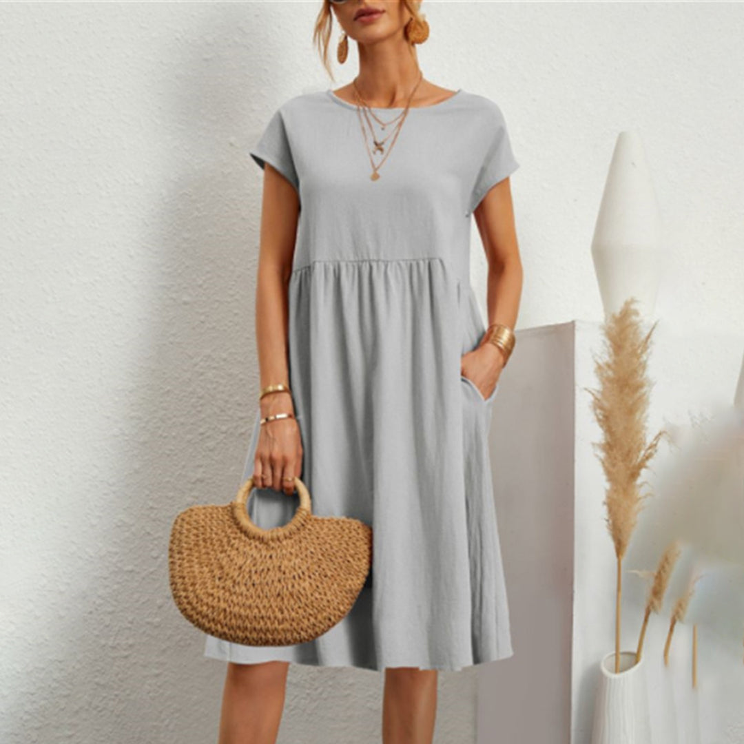 Women's Anna A-line midi dress comfortable flattering mid-calf length versatile everyday style