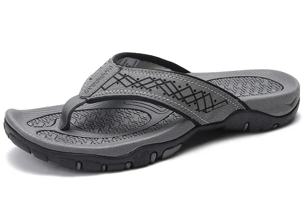 Men's athletic flip flops with arch support, lightweight water-ready sandals for all-day comfort