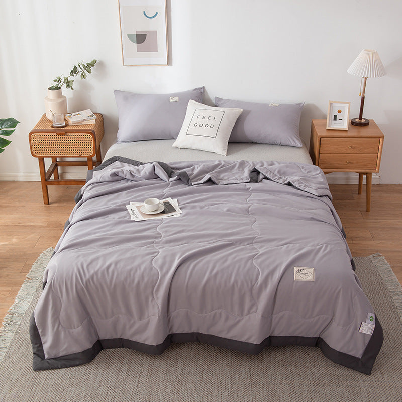 Minimalist white cotton quilt stitched pattern lightweight breathable design for hot sleepers