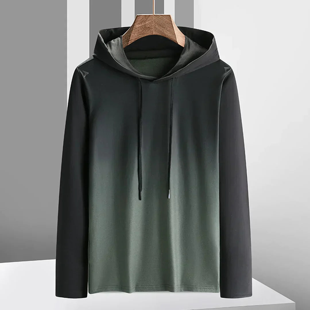 Men's Liam gray sports hoodie slim fit with kangaroo pocket, durable all-season workout fabric