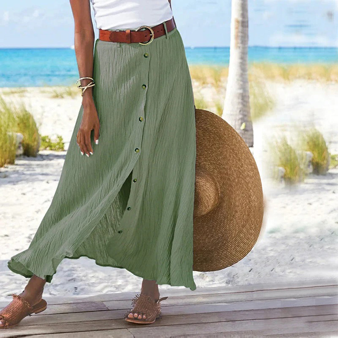 Women's cotton maxi skirt Emma A-line silhouette elastic waistband ankle-length skin-friendly fabric