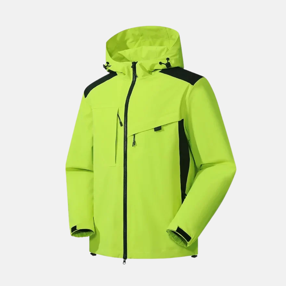 Men's weather-resistant relaxed-fit hooded jacket with zip pockets and adjustable hem for everyday wear