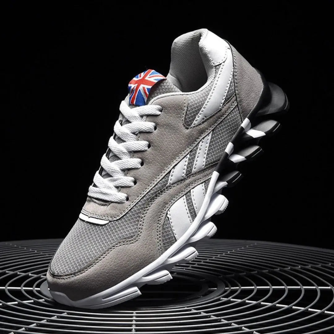 Greg Pulse Runners white breathable mesh urban sneakers with suede accents for street running