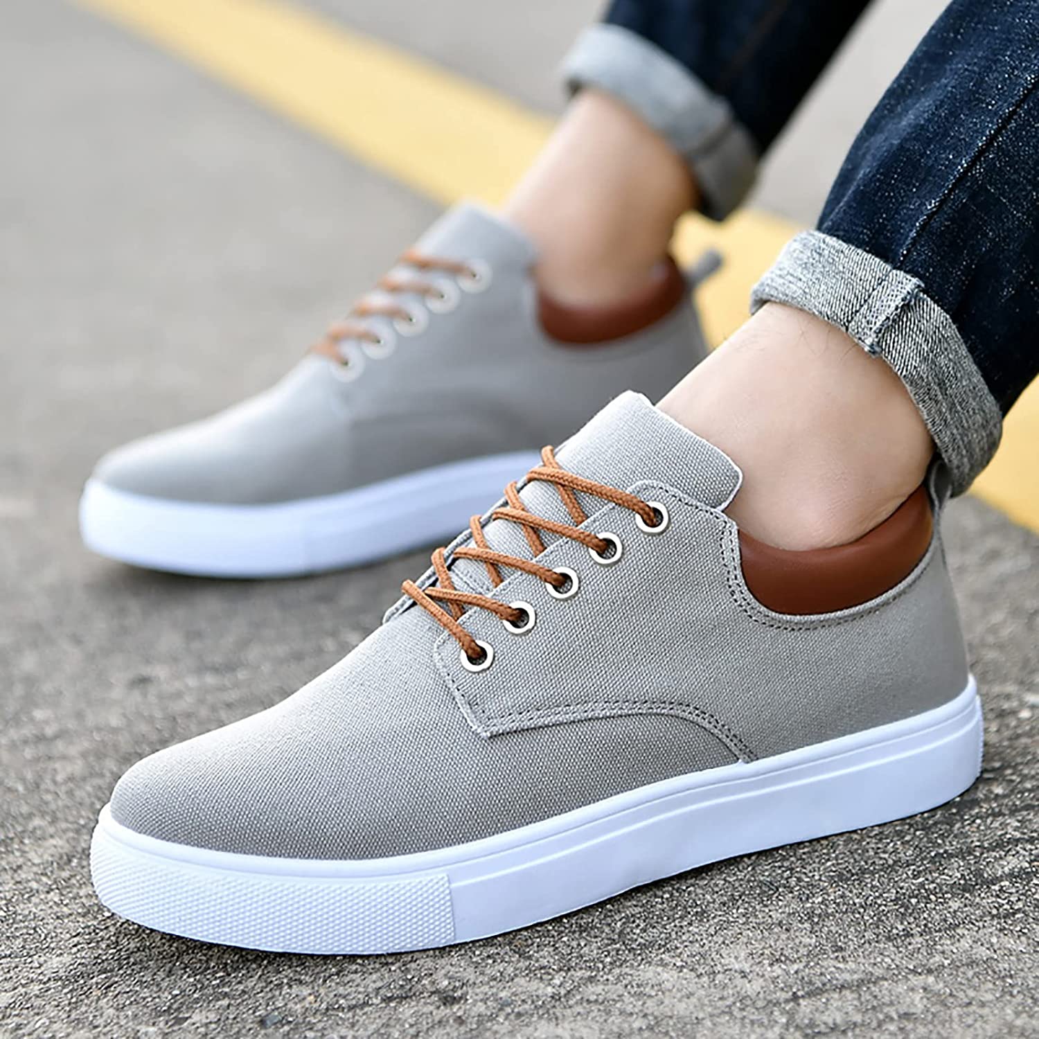 Max men's white sneakers with raised supportive sole, versatile elegant design for office and sports
