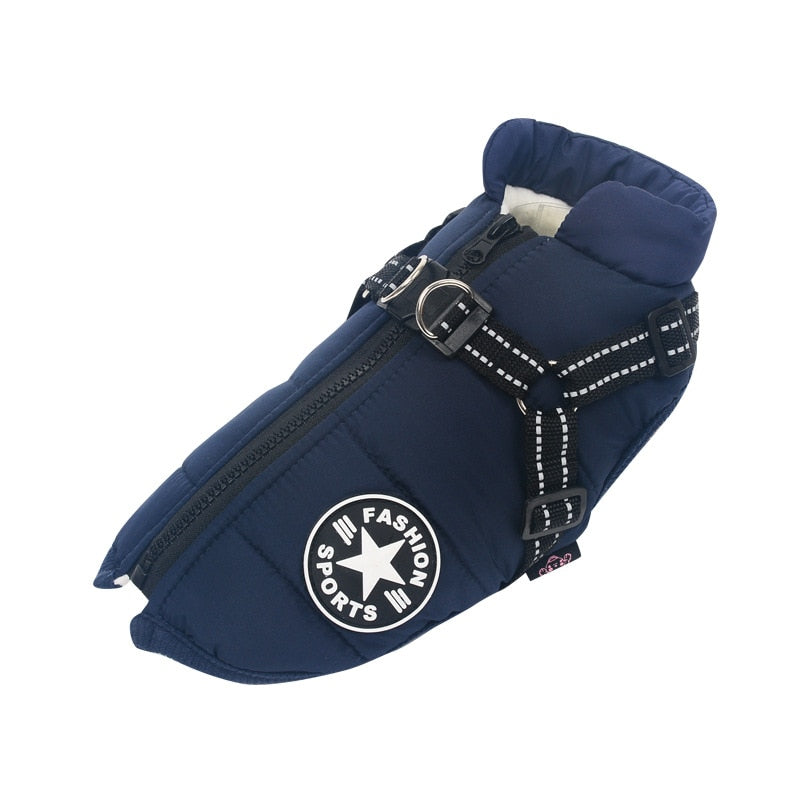 Waterproof windproof dog winter coat keeps active dogs warm and dry on cold walks
