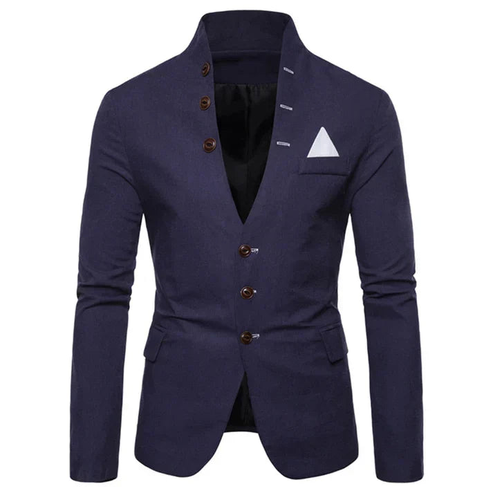 Men's sustainable casual autumn jacket in neutral tones, relaxed fit with polished everyday detailing