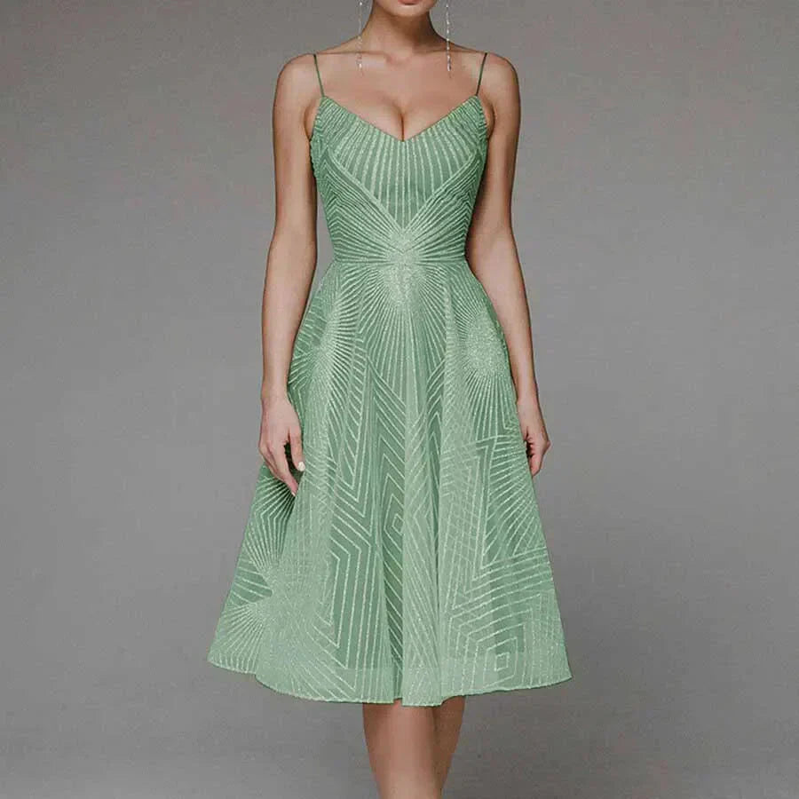 Elegant backless midi dress in refined hue, open-back cut with sophisticated silhouette for day-to-evening wear
