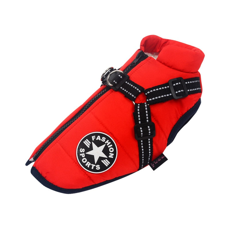 Waterproof windproof dog winter coat keeps active dogs warm and dry on cold walks