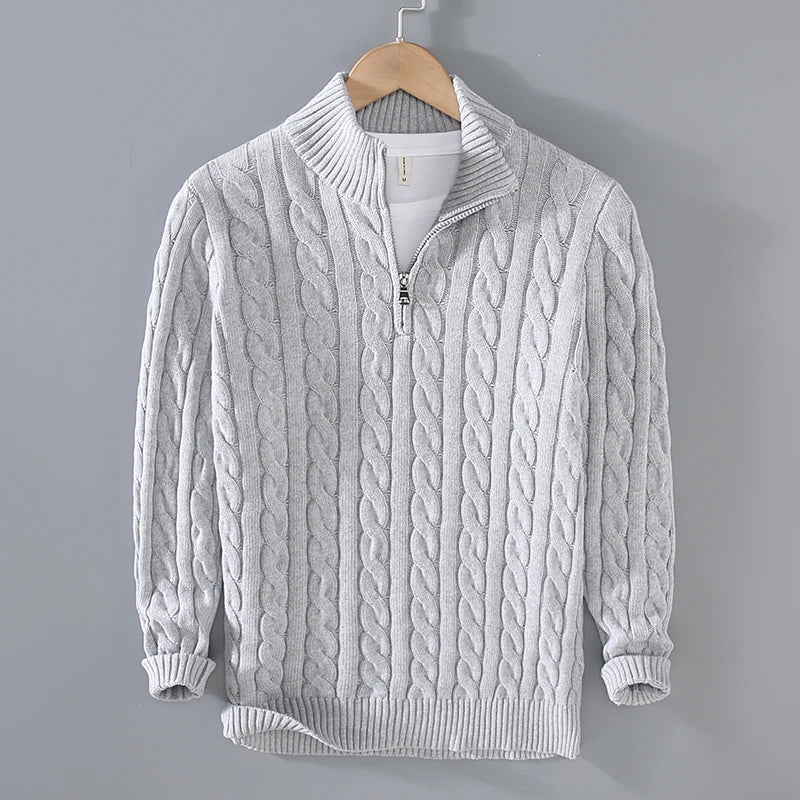 Women's cotton knit sweater Italian-inspired casual style thick cozy weave all-day comfort layering piece