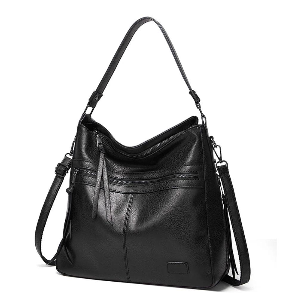 Judy vegan leather hobo shoulder bag chic versatile dual-carry smooth soft-touch finish work travel
