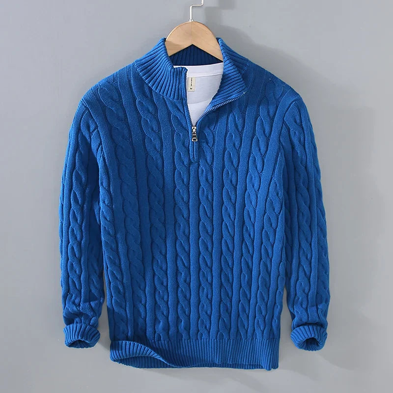 Women's Sylor cotton knit sweater Italian-inspired cozy thick weave casual everyday comfort layer