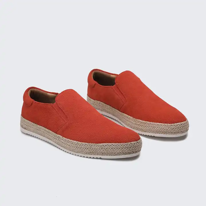Men's Miguel calf suede loafers in neutral tone, sleek urban silhouette with leather sole