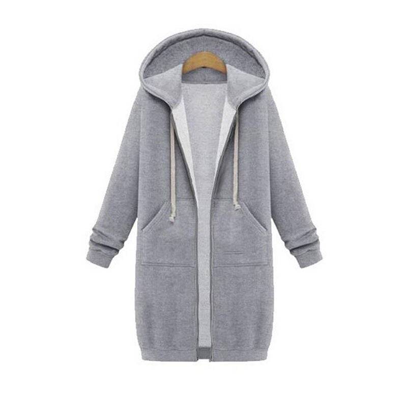 Women's longline full-zip hoodie cozy fleece relaxed silhouette extended coverage everyday layering