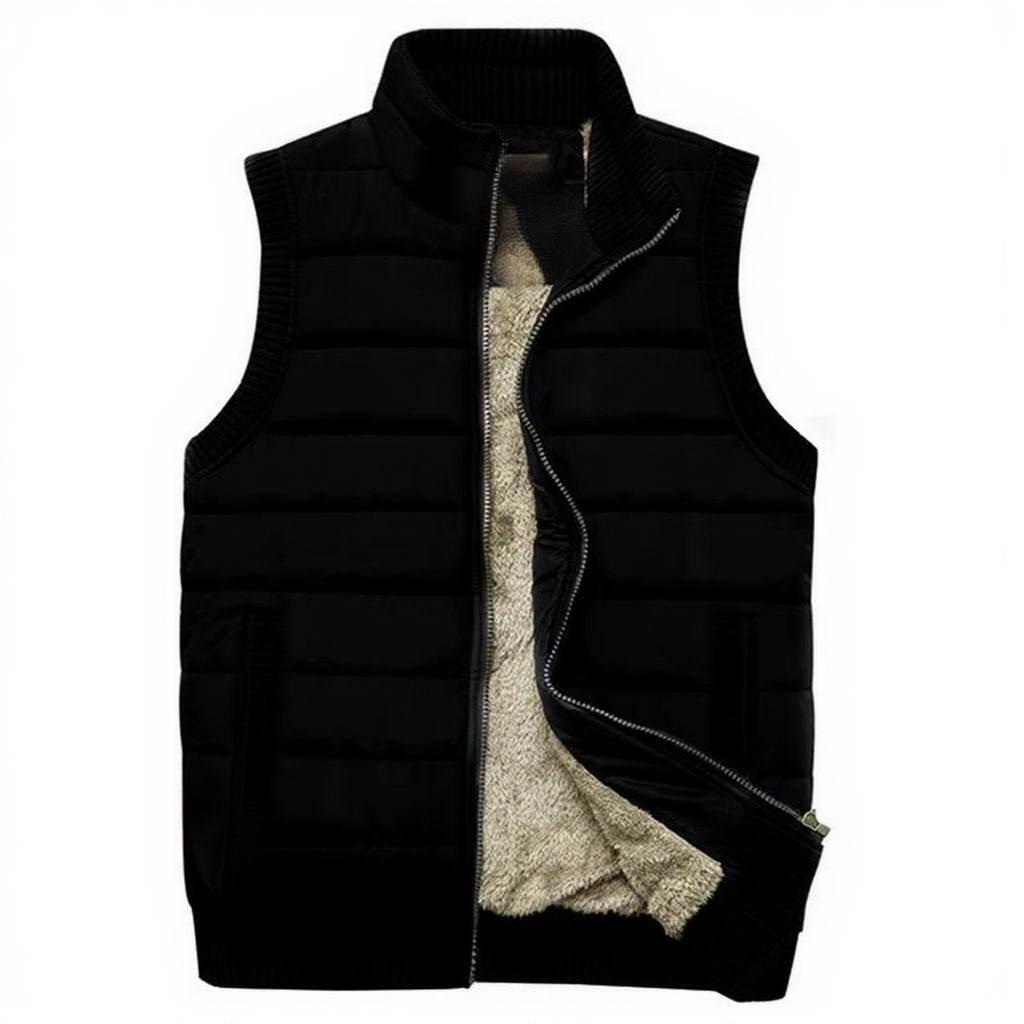 Men's gray fleece vest multi-pocket utility vest lightweight outdoor hiking layering piece