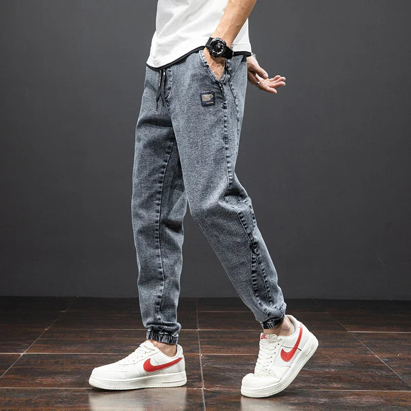 Dainese blue denim jogger pants with stretch cotton blend for all-day casual comfort