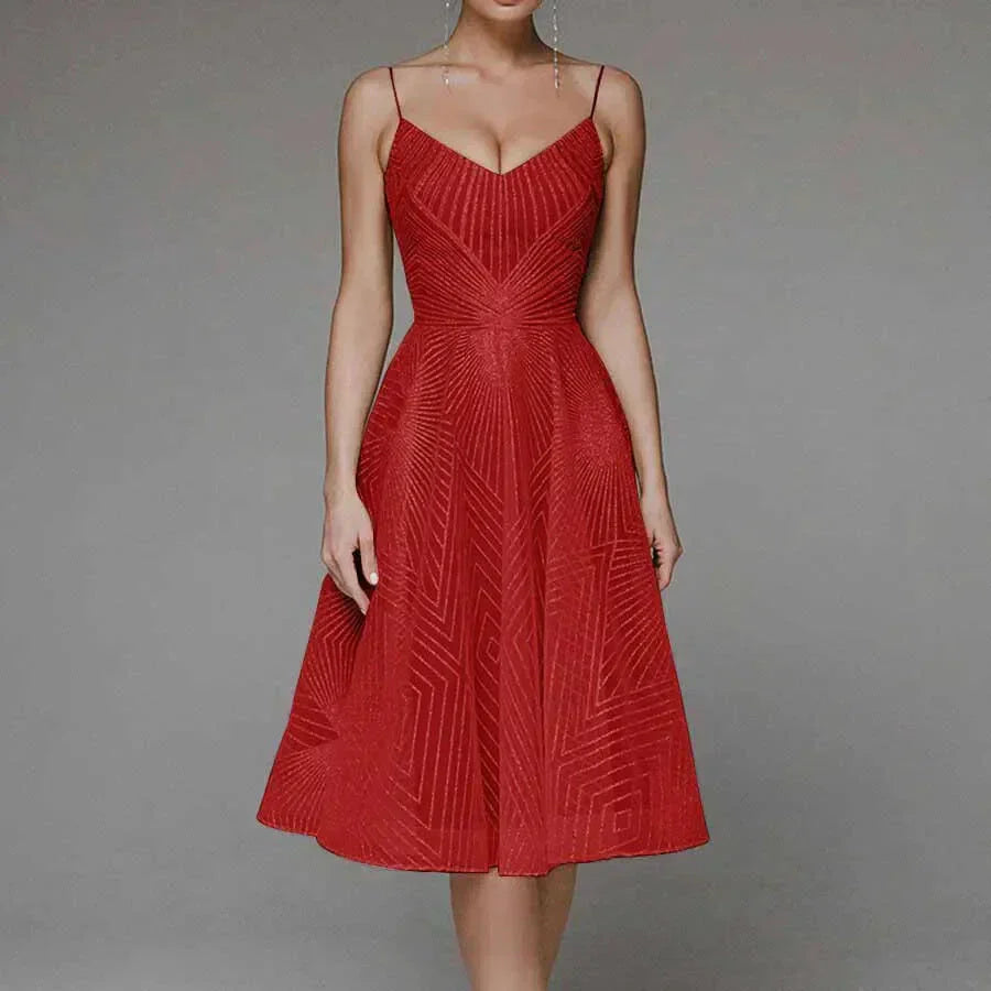 Elegant backless midi dress for women, open-back design in refined silhouette for day-to-evening wear