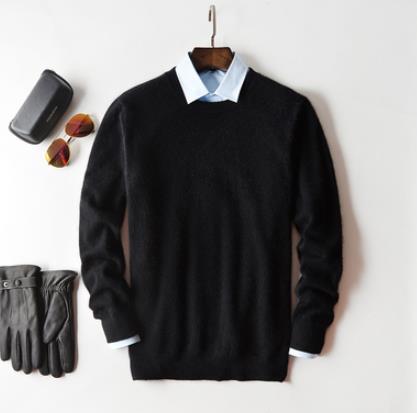 Men's regular fit knit pullover sweater elegant luxury knitwear polished silhouette