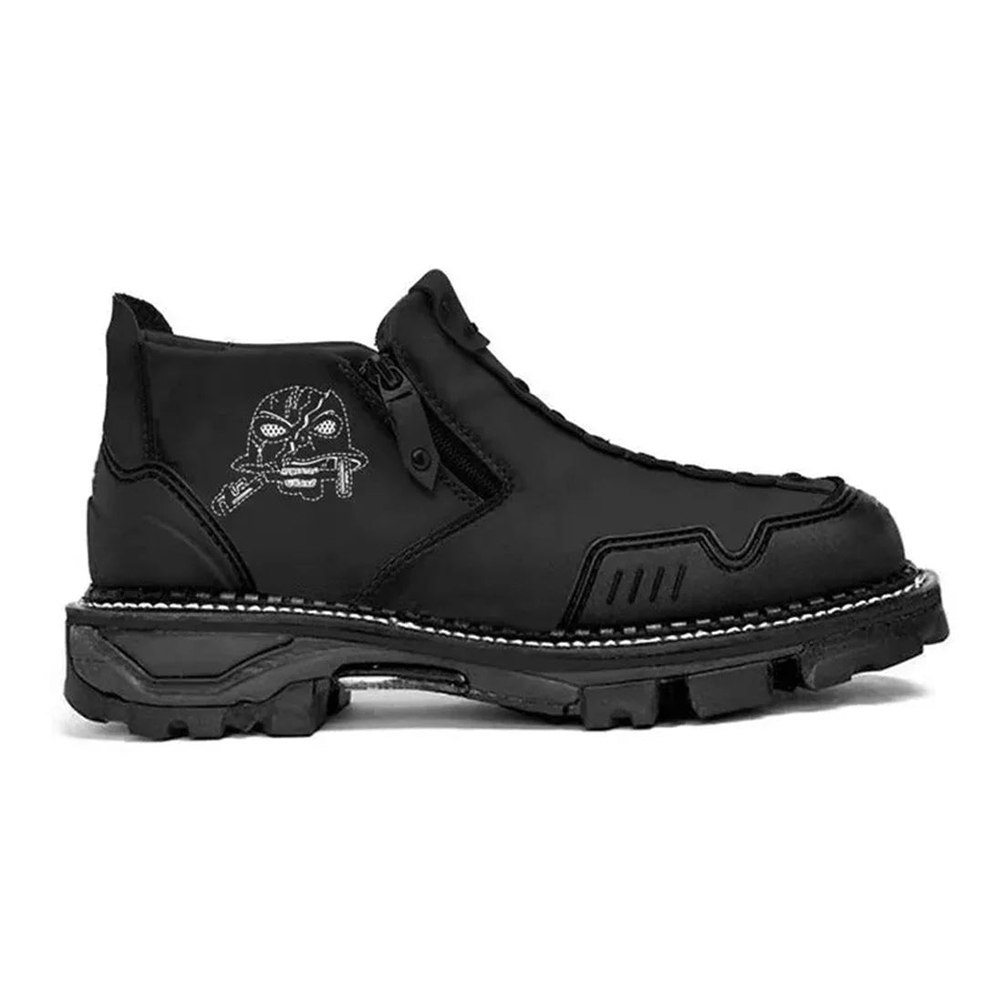 Jasper men's black tactical boots with side zipper closure, rugged durable design for outdoor use