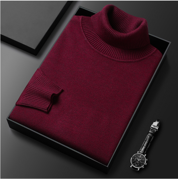 Logan unisex cashmere-cotton turtleneck sweater, luxury warm knit for cold weather comfort