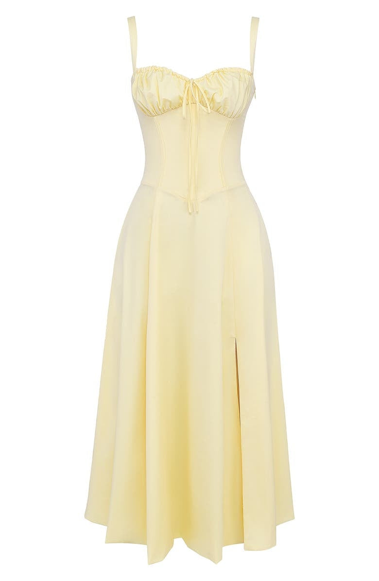 Floral midi dress with sweetheart neckline, A-line cut, light summer silhouette for women