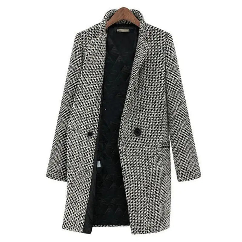 Chloe women's long coat warm structured tailoring elegant longline silhouette for professional casual looks