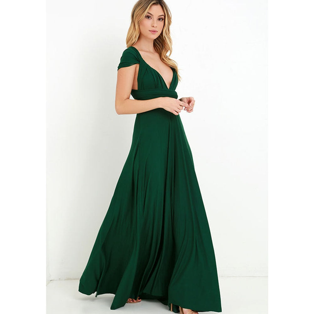 Women's halterneck maxi dress open back flowing draped silhouette lightweight formal summer gown