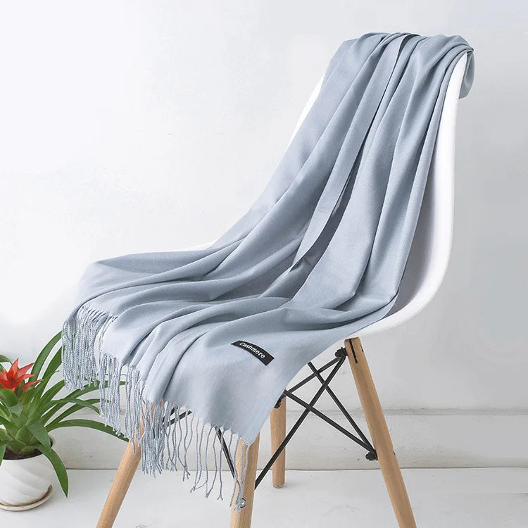 Women's luxurious soft scarf in premium neutral tones, versatile timeless design for casual and formal wear