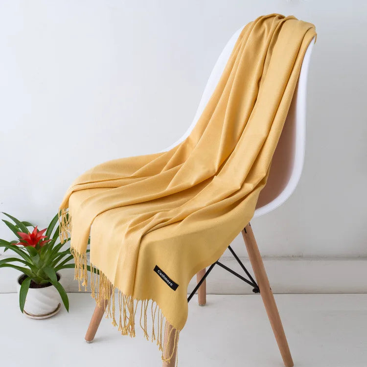 Women's luxury wrap scarf soft premium material versatile warm timeless elegant accessory