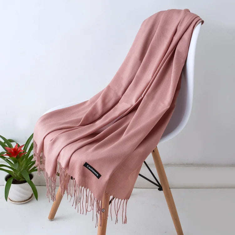 Women's luxurious soft scarf in premium neutral tones, versatile timeless design for casual and formal wear