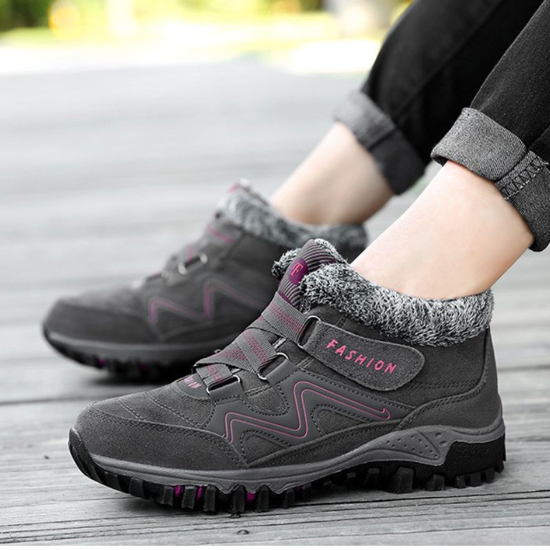 Warm waterproof unisex orthopedic boots wide fit, brown winter ankle boots for all-day