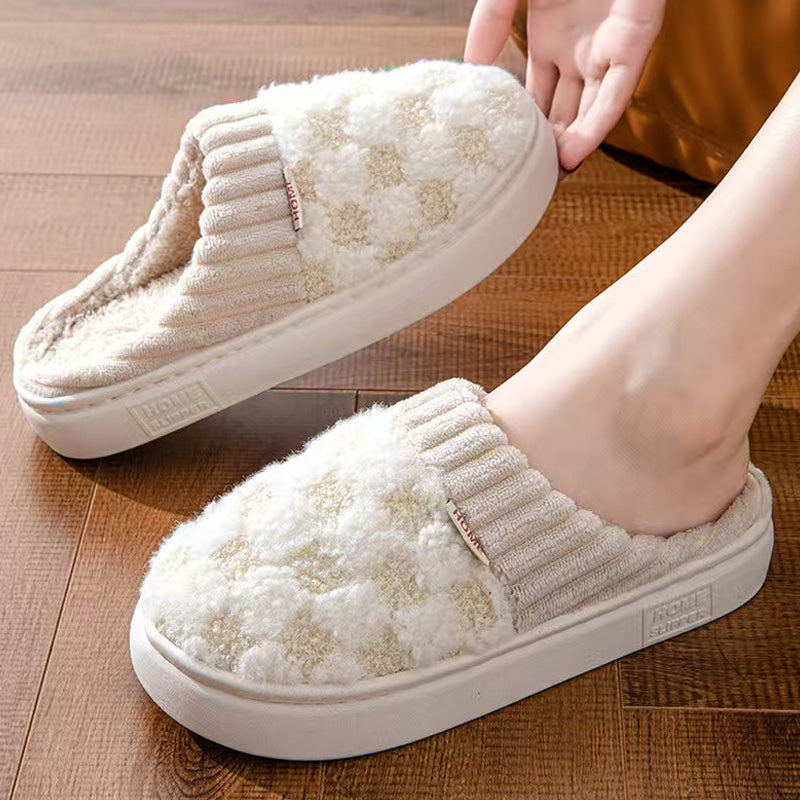 HUMTTO unisex plush slippers wide fit with non-slip soles for cozy home comfort and warmth