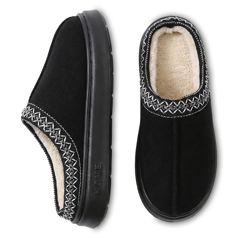 Women's orthopedic slippers memory foam arch support wide fit breathable plush lining anti-slip sole